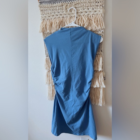 Reformation Alden Knit Organic Cotton Dress Mini High Mock Neck Ruched Medium - Picture 5 of 6